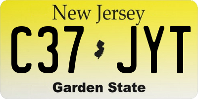 NJ license plate C37JYT