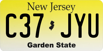 NJ license plate C37JYU