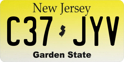 NJ license plate C37JYV