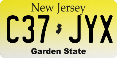 NJ license plate C37JYX
