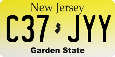 NJ license plate C37JYY