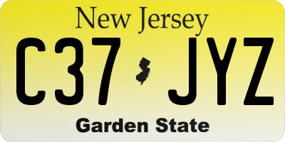 NJ license plate C37JYZ