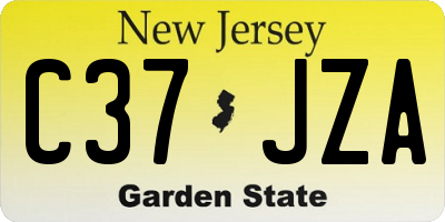 NJ license plate C37JZA