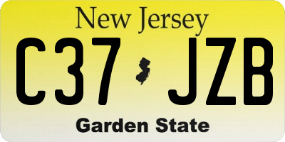 NJ license plate C37JZB