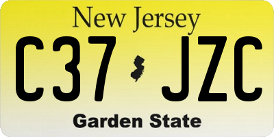 NJ license plate C37JZC