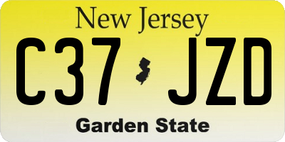 NJ license plate C37JZD