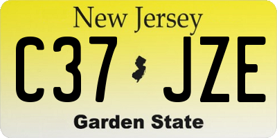 NJ license plate C37JZE