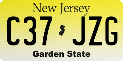 NJ license plate C37JZG