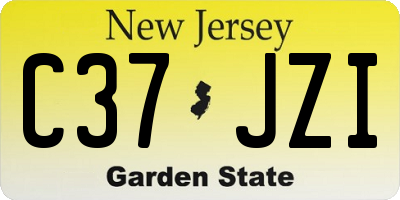 NJ license plate C37JZI