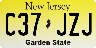 NJ license plate C37JZJ