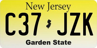 NJ license plate C37JZK