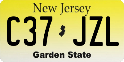 NJ license plate C37JZL