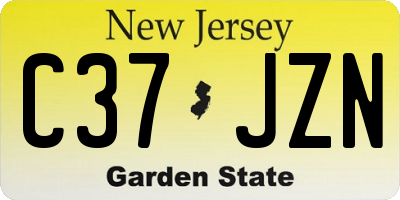 NJ license plate C37JZN