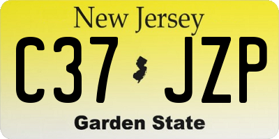 NJ license plate C37JZP