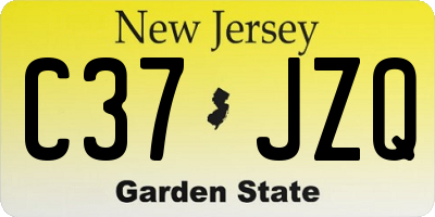 NJ license plate C37JZQ