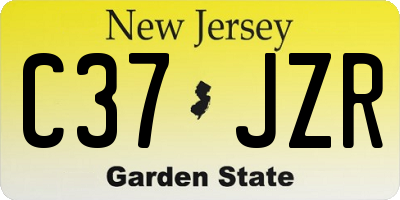NJ license plate C37JZR