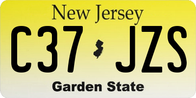 NJ license plate C37JZS