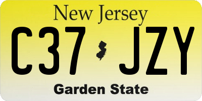 NJ license plate C37JZY