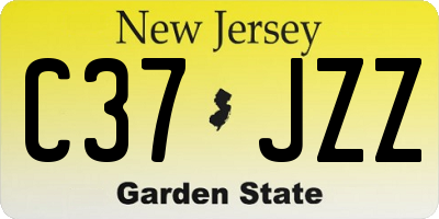 NJ license plate C37JZZ