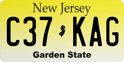 NJ license plate C37KAG
