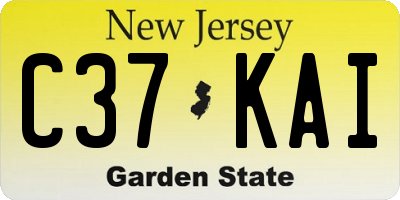 NJ license plate C37KAI