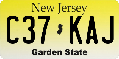 NJ license plate C37KAJ
