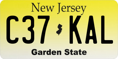 NJ license plate C37KAL