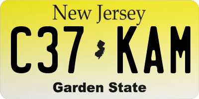 NJ license plate C37KAM