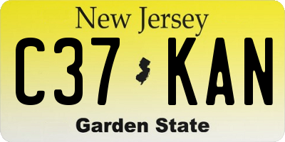 NJ license plate C37KAN