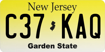 NJ license plate C37KAQ