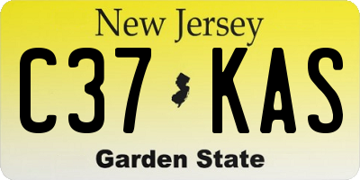 NJ license plate C37KAS