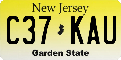 NJ license plate C37KAU