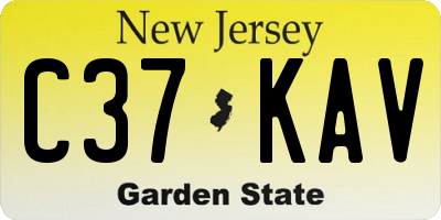 NJ license plate C37KAV