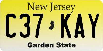 NJ license plate C37KAY