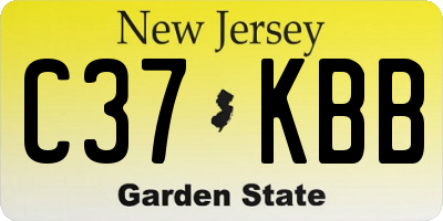 NJ license plate C37KBB
