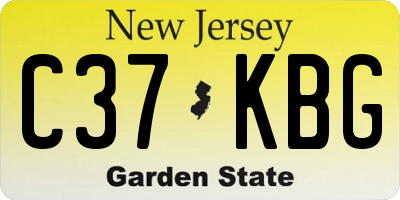 NJ license plate C37KBG