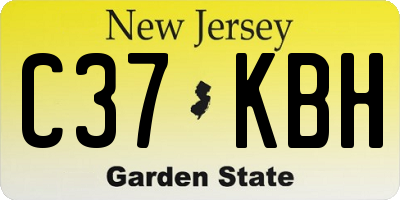 NJ license plate C37KBH