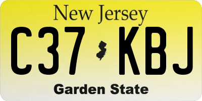 NJ license plate C37KBJ