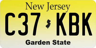 NJ license plate C37KBK
