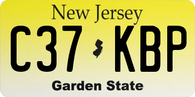 NJ license plate C37KBP