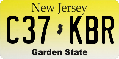 NJ license plate C37KBR