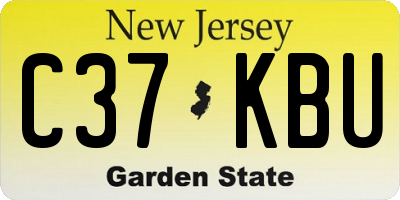 NJ license plate C37KBU