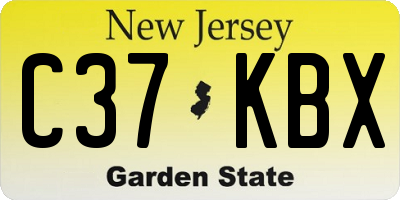 NJ license plate C37KBX