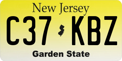 NJ license plate C37KBZ