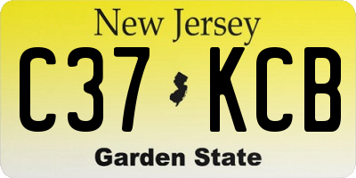 NJ license plate C37KCB