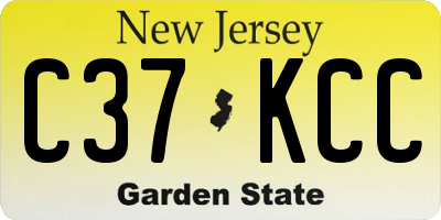 NJ license plate C37KCC