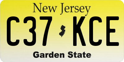 NJ license plate C37KCE