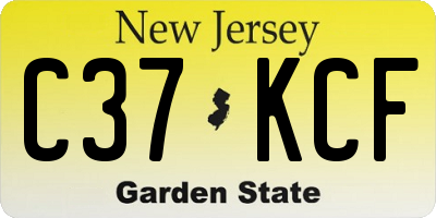 NJ license plate C37KCF