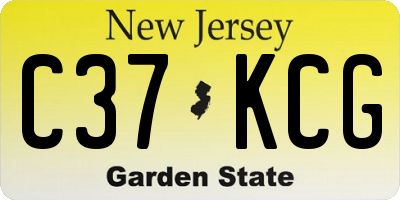 NJ license plate C37KCG