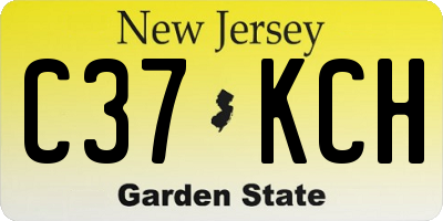 NJ license plate C37KCH